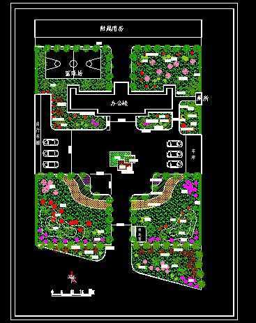 单位庭院绿化设计图免费下载与园林绿化工程施工指南
